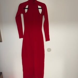 Victor Glemaud Red maxi knit Dress, S